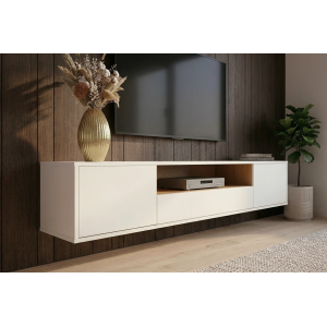 Závěsný televizní stolek LOFT 150 CM bílá/dub  Místnosti 47813