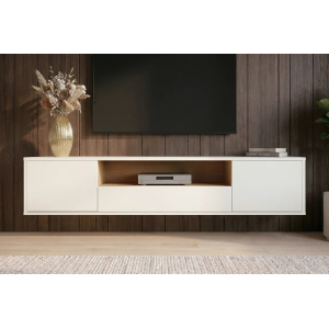 Závěsný televizní stolek LOFT 150 CM bílá/dub  Místnosti 47813