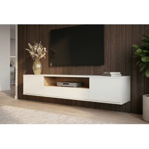 Závěsný televizní stolek LOFT 150 CM bílá/dub  Místnosti 47813