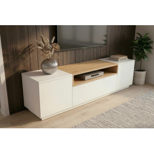 Televizní stolek LOFT 160 CM bílá/dub  Místnosti 47811