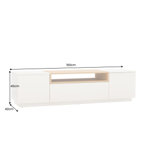 Televizní stolek LOFT 160 CM bílá/dub  Místnosti 47811