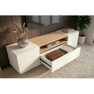 Televizní stolek LOFT 160 CM bílá/dub  Místnosti 47811