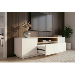 Televizní stolek LOFT 160 CM bílá/dub  Místnosti 47811