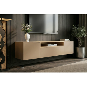 Závěsný televizní stolek LOFT 160 CM greige/dub  Místnosti 47809