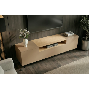 Závěsný televizní stolek LOFT 160 CM greige/dub  Místnosti 47809