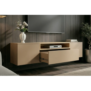 Závěsný televizní stolek LOFT 160 CM greige/dub  Místnosti 47809