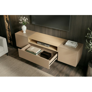Závěsný televizní stolek LOFT 160 CM greige/dub  Místnosti 47809