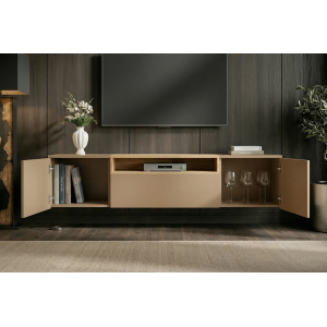 Závěsný televizní stolek LOFT 160 CM greige/dub  Místnosti 47809