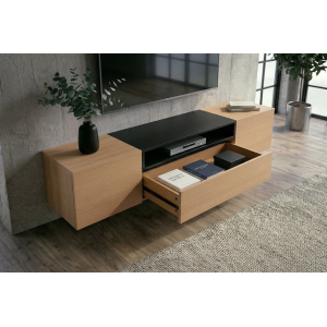 Závěsný televizní stolek LOFT 160 CM dub/černá  Místnosti 47808
