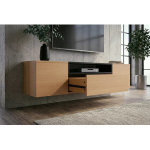 Závěsný televizní stolek LOFT 160 CM dub/černá  Místnosti 47808