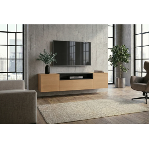 Závěsný televizní stolek LOFT 160 CM dub/černá  Místnosti 47808