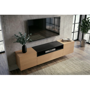 Závěsný televizní stolek LOFT 160 CM dub/černá  Místnosti 47808