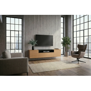 Závěsný televizní stolek LOFT 160 CM dub/černá  Místnosti 47808