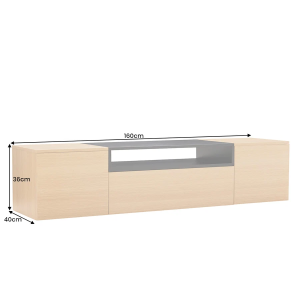 Závěsný televizní stolek LOFT 160 CM dub/černá  Místnosti 47808