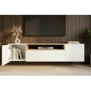 Závěsný televizní stolek LOFT 160 CM bílá/dub  Místnosti 47807