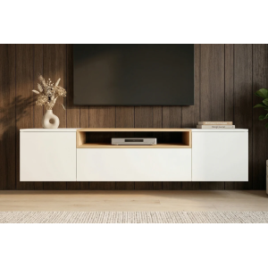 Závěsný televizní stolek LOFT 160 CM bílá/dub  Místnosti 47807