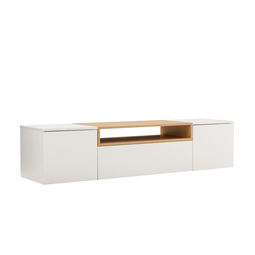 Závěsný televizní stolek LOFT 160 CM bílá/dub  Místnosti 47807
