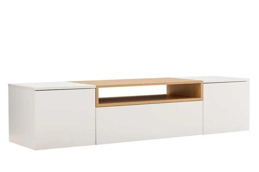Závěsný televizní stolek LOFT 160 CM bílá/dub  Místnosti 47807