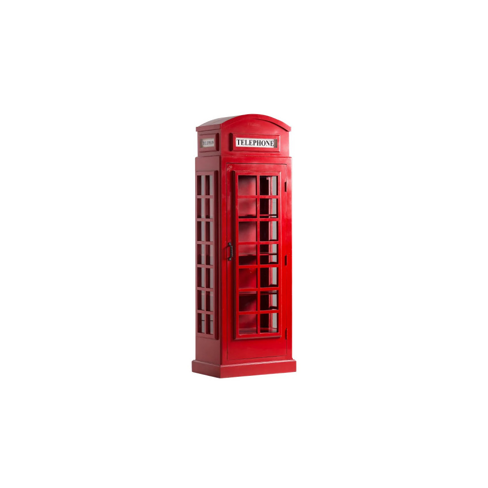 Dřevěná knihovna London telefonní budka  Vitríny A2547