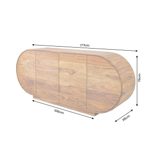 Komoda ORGANIKO 180cm oválný masiv palisandr  Místnosti 49226