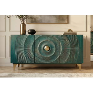 Příborník GOLDEN SUNSET 140 CM tyrkysová masiv mango  Místnosti 48845