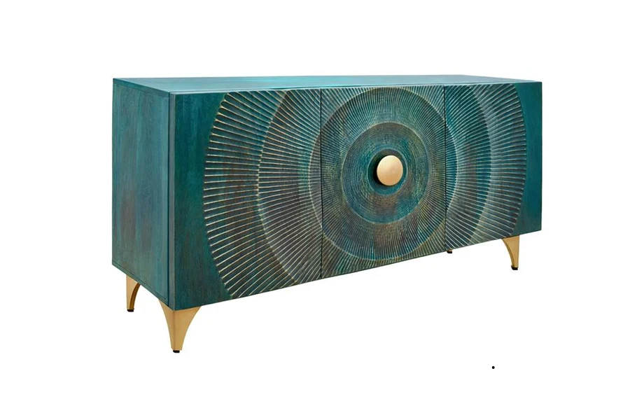 Příborník GOLDEN SUNSET 140 CM tyrkysová masiv mango  Místnosti 48845