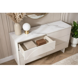 Komoda SAVOY 3D 150 CM bílá/mramor  Místnosti 47805