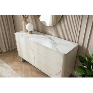 Komoda SAVOY 3D 150 CM bílá/mramor  Místnosti 47805