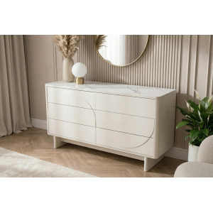 Komoda SAVOY 3D 150 CM bílá/mramor  Místnosti 47805