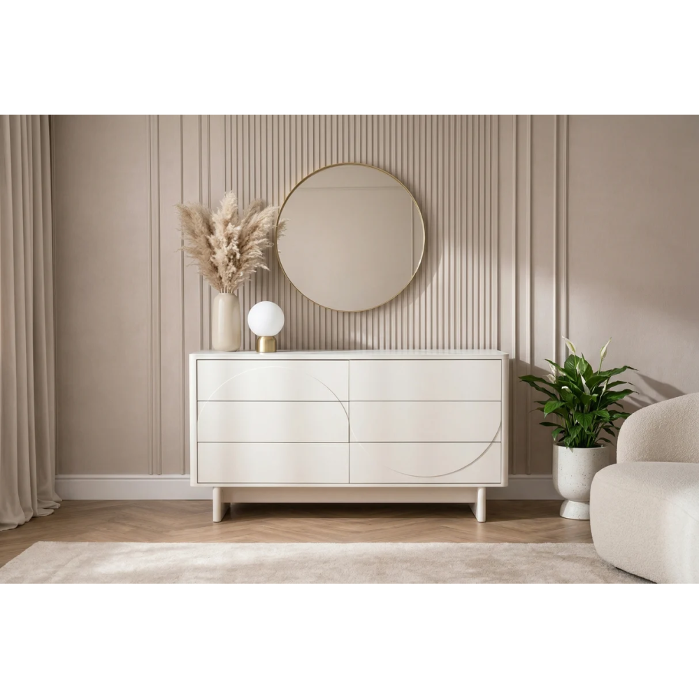 Komoda SAVOY 3D 150 CM bílá/mramor  Místnosti 47805