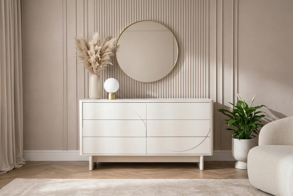 Komoda SAVOY 3D 150 CM bílá/mramor  Místnosti 47805