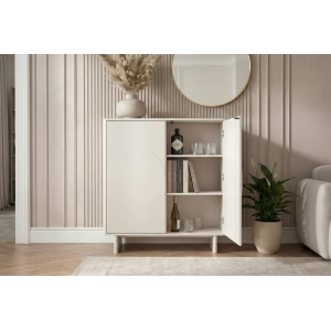 Vysoká komoda SAVOY 3D 130 CM bílá/mramor  Místnosti 47799