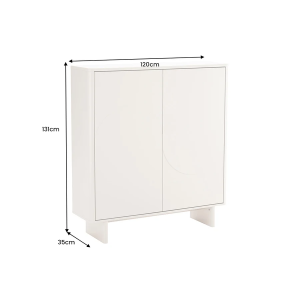Vysoká komoda SAVOY 3D 130 CM bílá/mramor  Místnosti 47799
