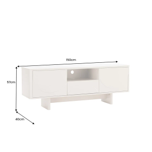 Televizní stolek SAVOY 3D 150 CM bílý/mramor  Místnosti 47798