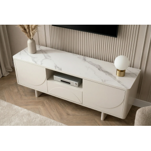 Televizní stolek SAVOY 3D 150 CM bílý/mramor  Místnosti 47798