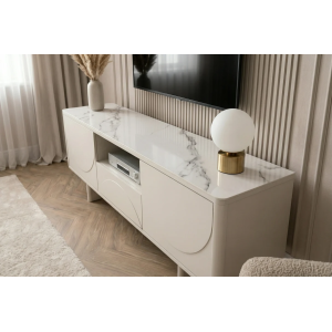 Televizní stolek SAVOY 3D 150 CM bílý/mramor  Místnosti 47798