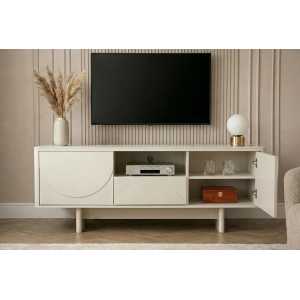 Televizní stolek SAVOY 3D 150 CM bílý/mramor  Místnosti 47798