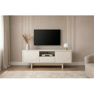 Televizní stolek SAVOY 3D 150 CM bílý/mramor  Místnosti 47798