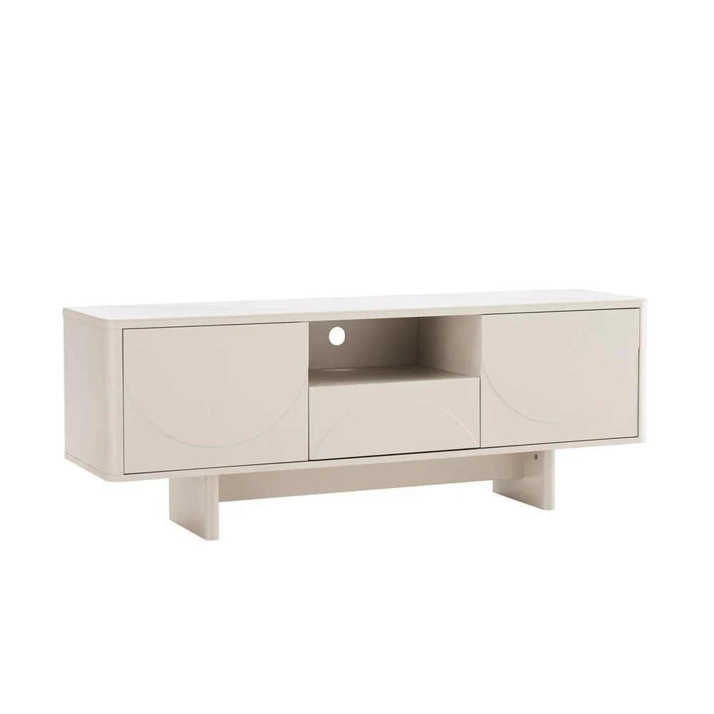 Televizní stolek SAVOY 3D 150 CM bílý/mramor  Místnosti 47798