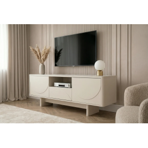 Televizní stolek SAVOY 3D 150 CM bílý/mramor  Místnosti 47798
