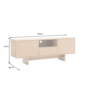 Televizní stolek SAVOY 3D 150 CM béžový/travertin  Místnosti 47797