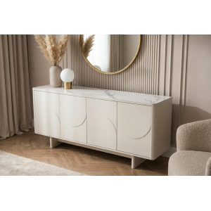 Komoda SAVOY 3D 180 CM bílá/mramor  Místnosti 47795