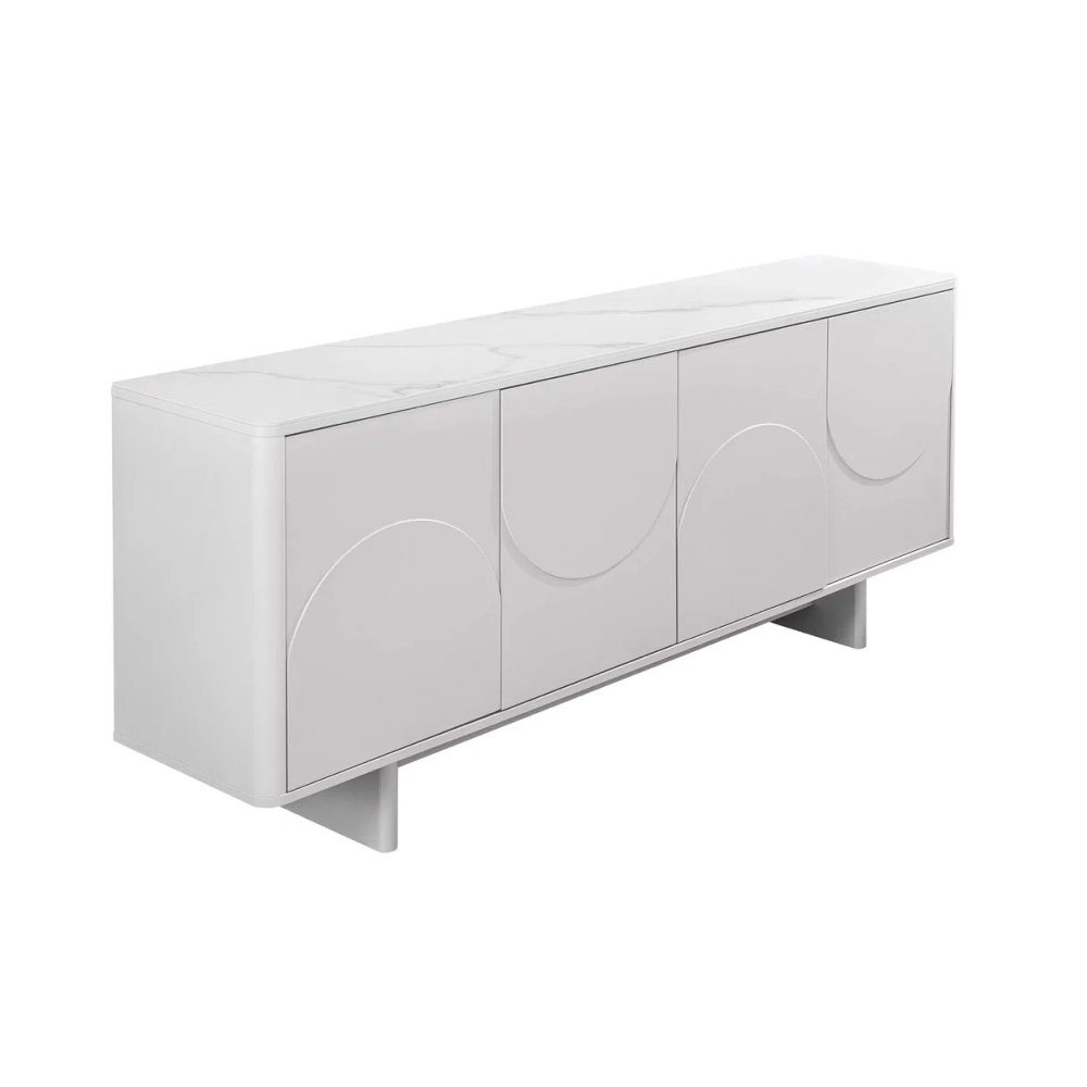 Komoda SAVOY 3D 180 CM bílá/mramor  Místnosti 47795
