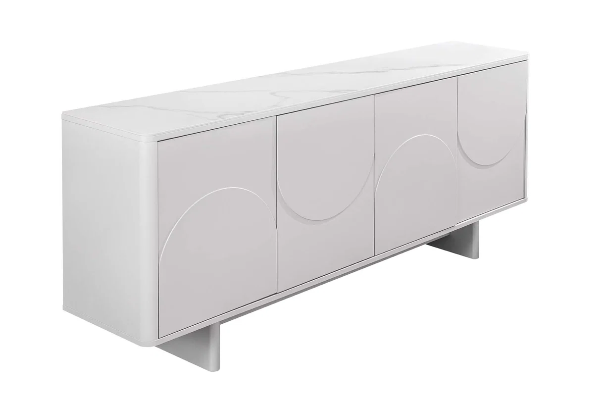Komoda SAVOY 3D 180 CM bílá/mramor  Místnosti 47795