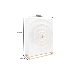 Barová skříň GOLDEN SUNSET 140 CM bílá masiv mango  Místnosti 48409