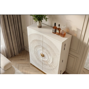 Barová skříň GOLDEN SUNSET 140 CM bílá masiv mango  Místnosti 48409