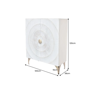 Vysoká komoda GOLDEN SUNSET 120 CM bílá masiv mango  Místnosti 48108