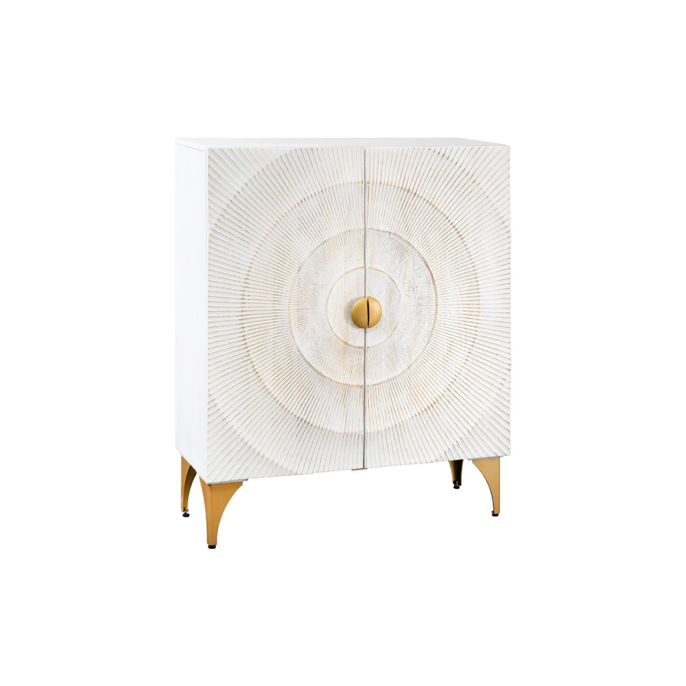 Vysoká komoda GOLDEN SUNSET 120 CM bílá masiv mango  Místnosti 48108