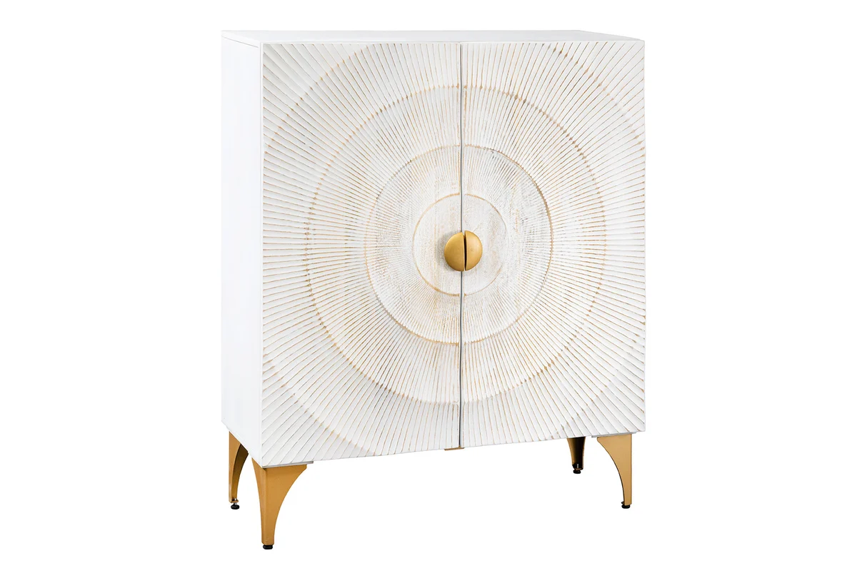 Vysoká komoda GOLDEN SUNSET 120 CM bílá masiv mango  Místnosti 48108