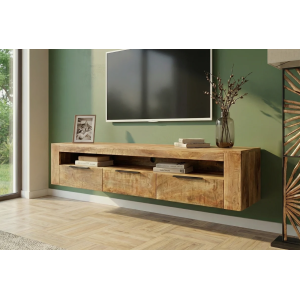 Závěsný televizní stolek IRON CRAFT 160 CM masiv mango  Místnosti 46809